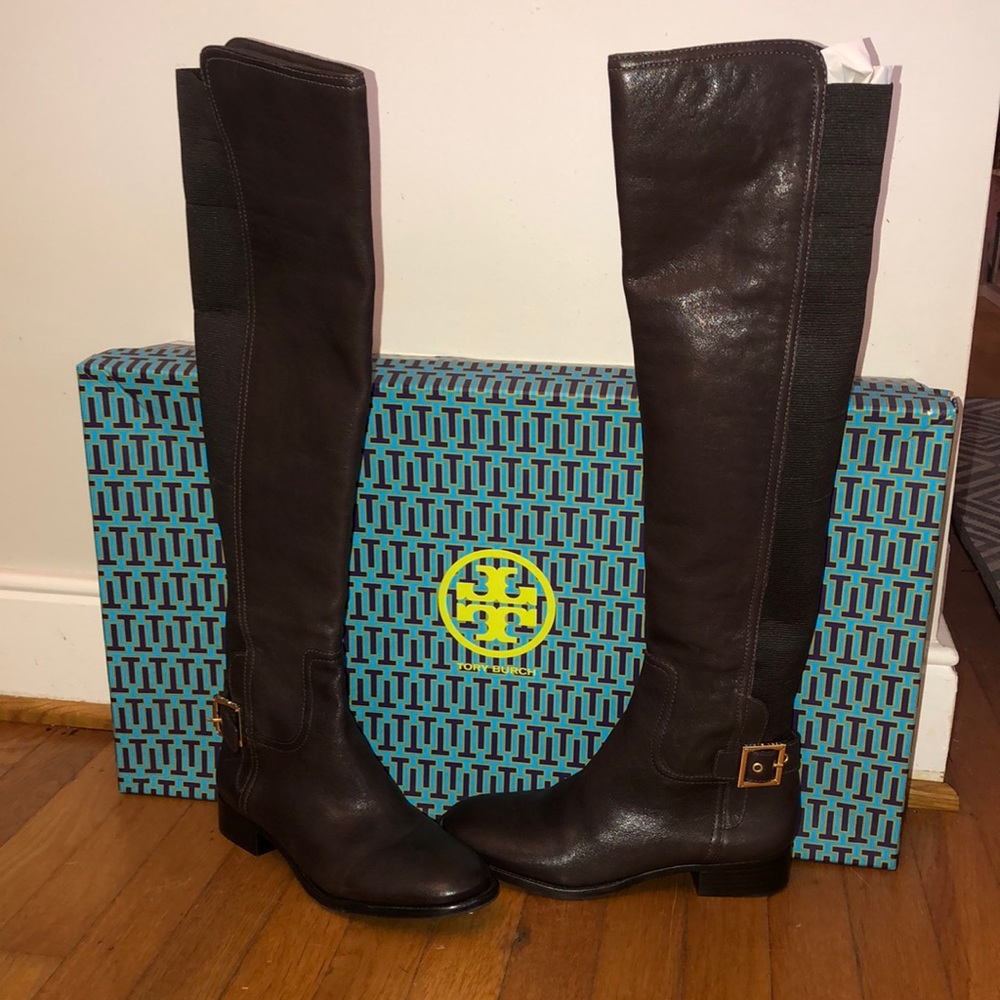 Tory Burch knee high brown boots